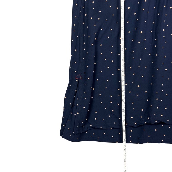 Ines De La Fressange by UNIQLO Navy and Pink Polka Dot Long Sleeve Shirt Dress - Picture 6 of 9